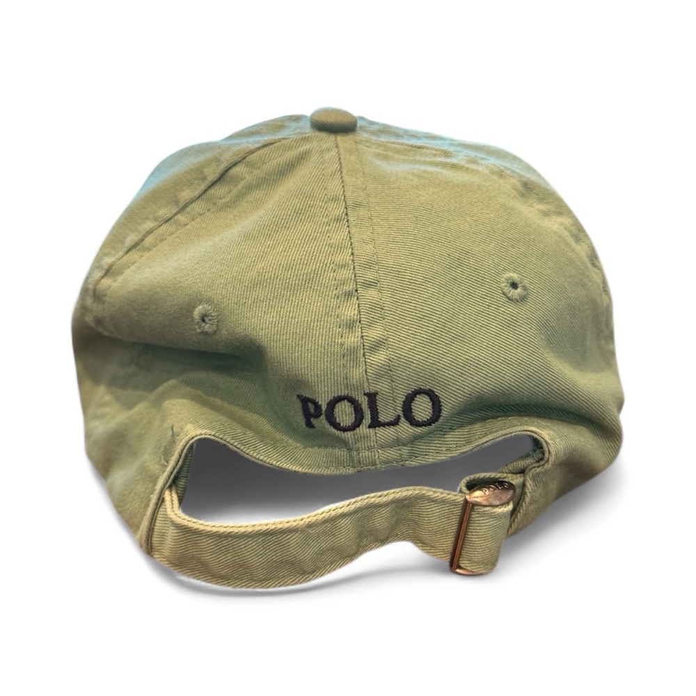 Polo Ralph Lauren Baseball Cap Adjustable Strap Back Green w/ Navy Pony Logo - Picture 6 of 7